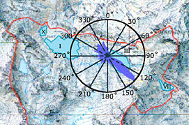 Distribution of wind direction measured over a one year