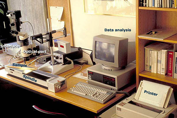 A modern tree-ring measuring system.